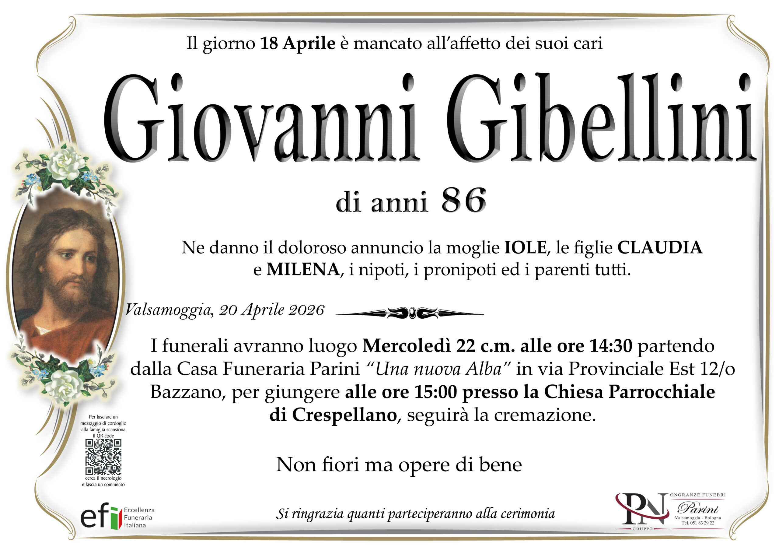 Gibellini Giovanni – necrologio