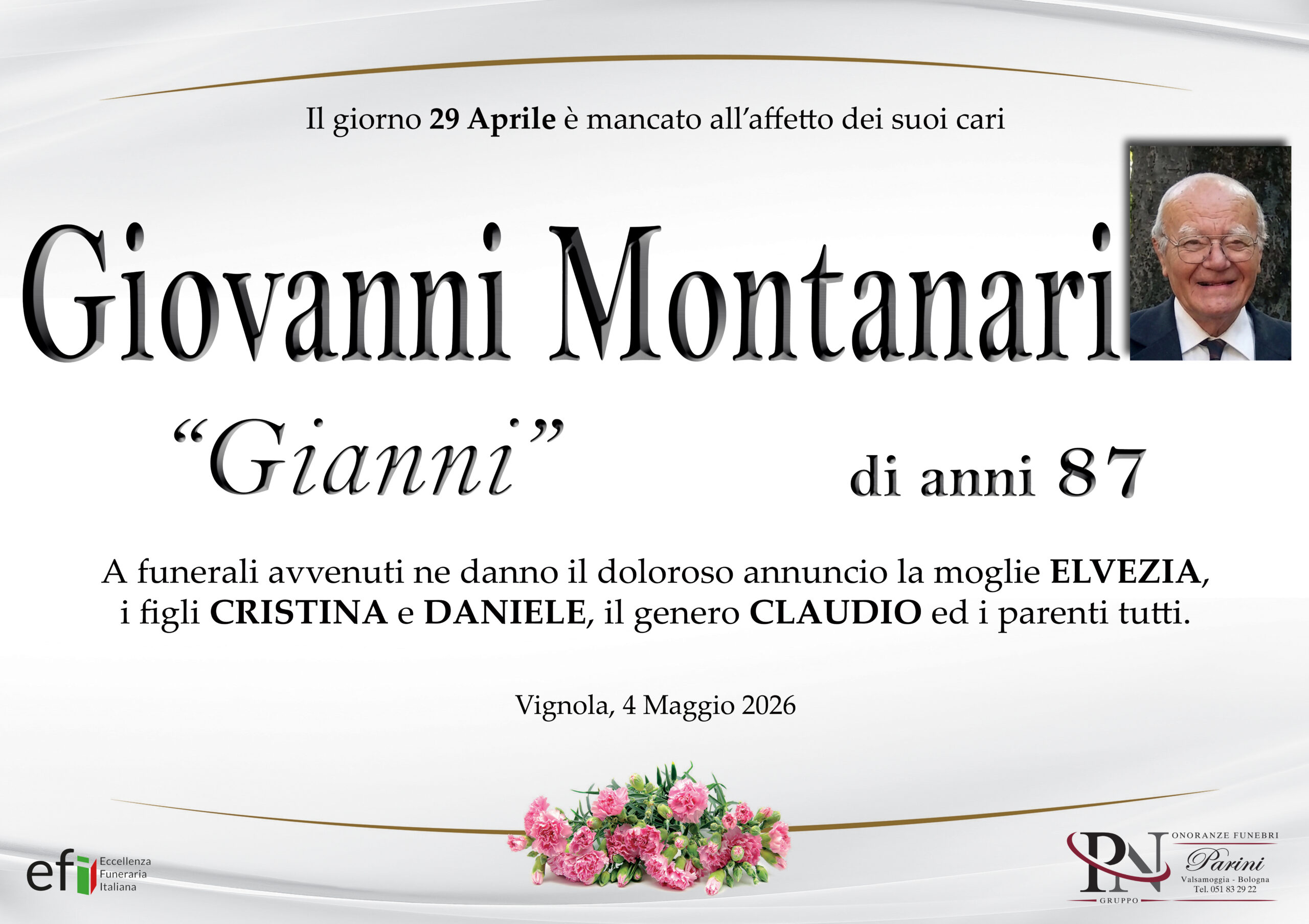 Giovanni Montanari – necrologio