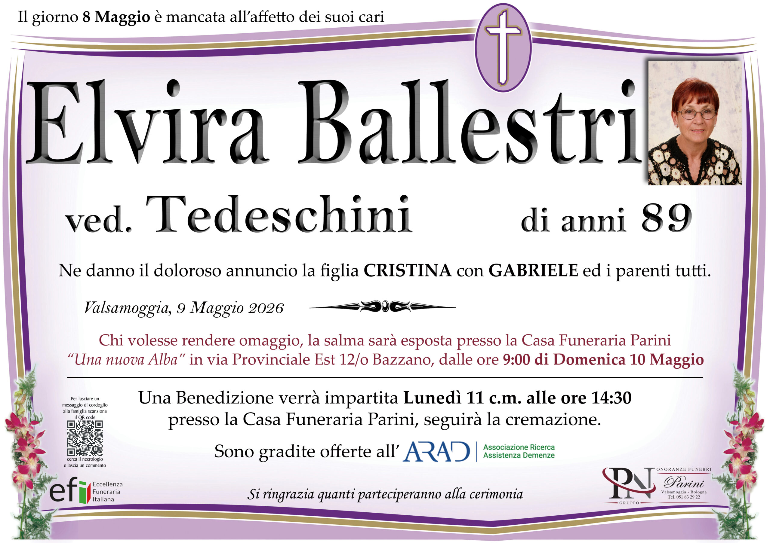 Elvira Ballestri – necrologio