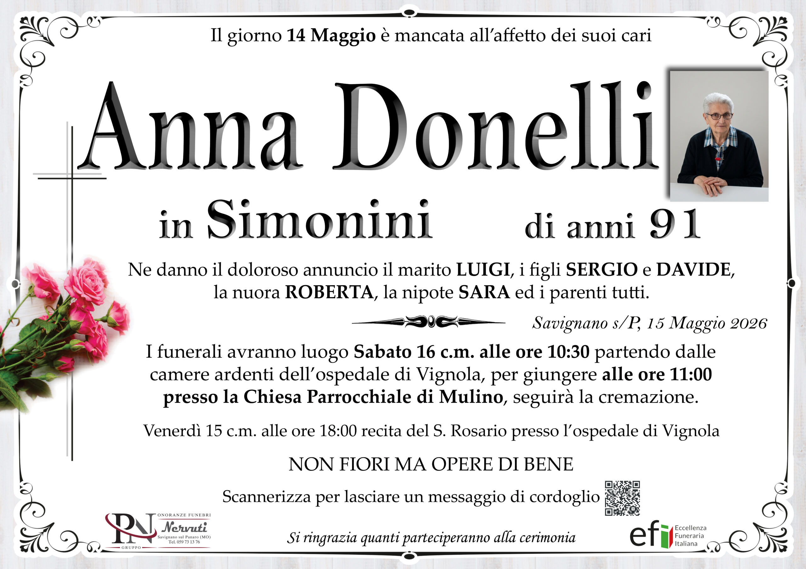 Anna Donelli – necrologio