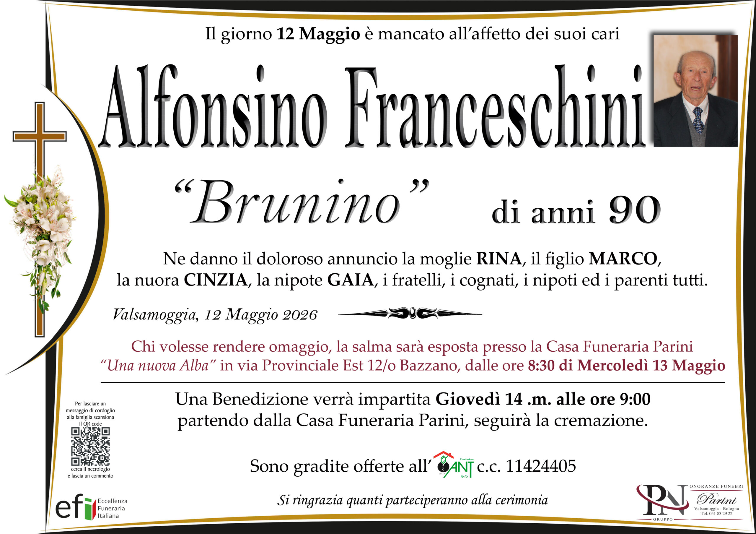 Alfonsino Franceschini – necrologio