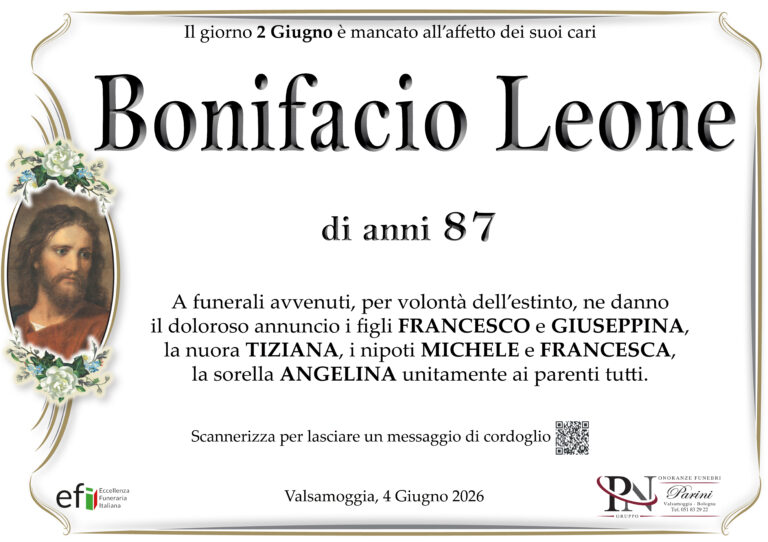 Bonifacio Leone – necrologio