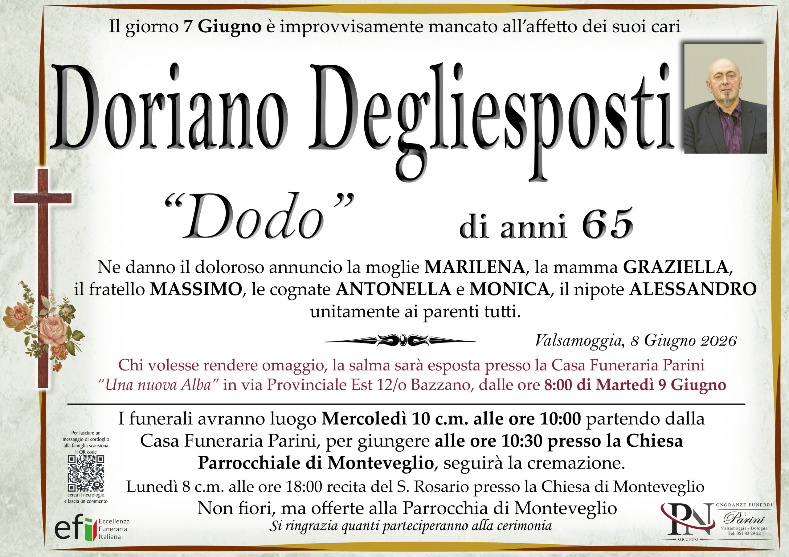 Doriano Degliesposti – necrologio