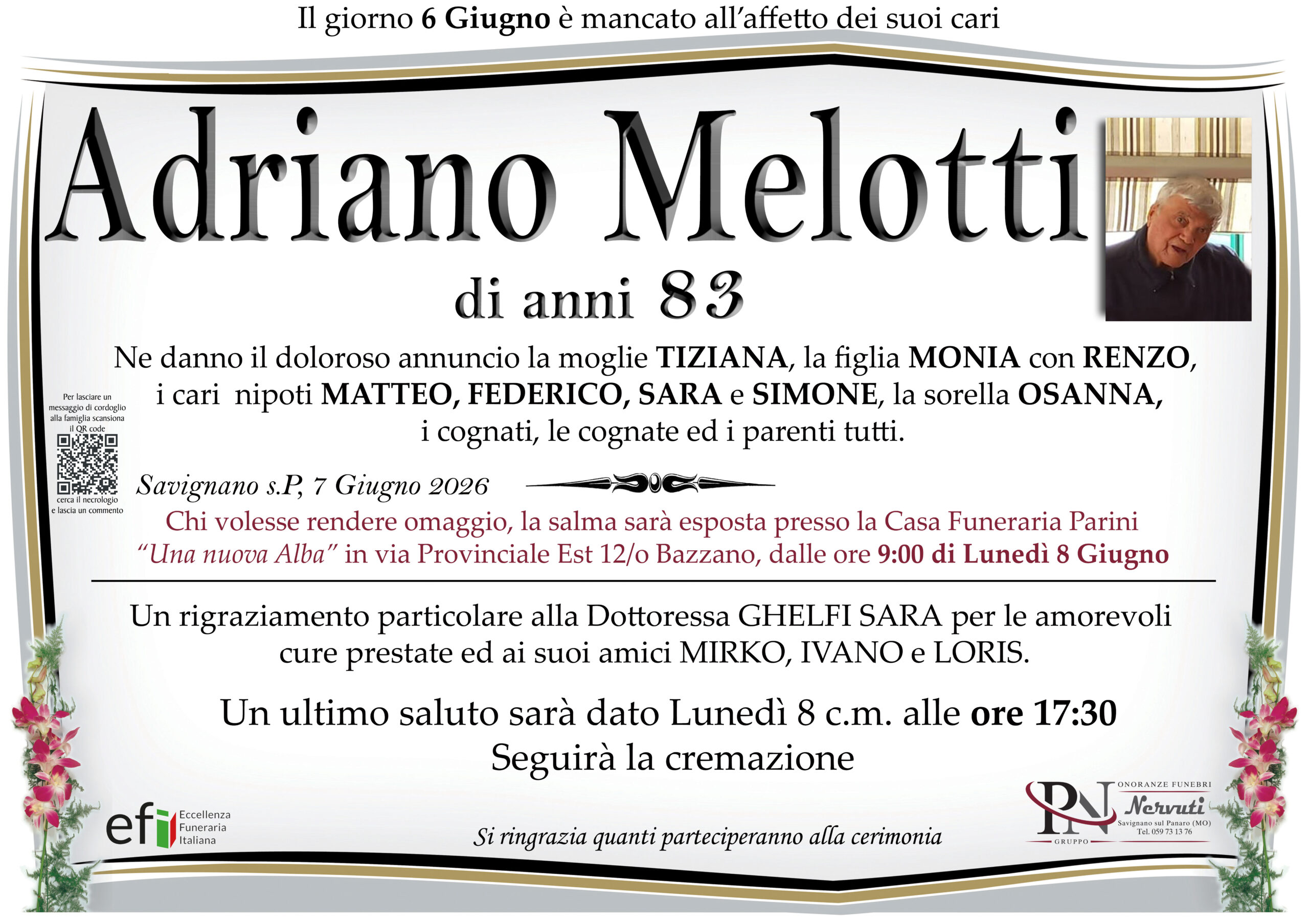 Adriano Melotti – necrologio