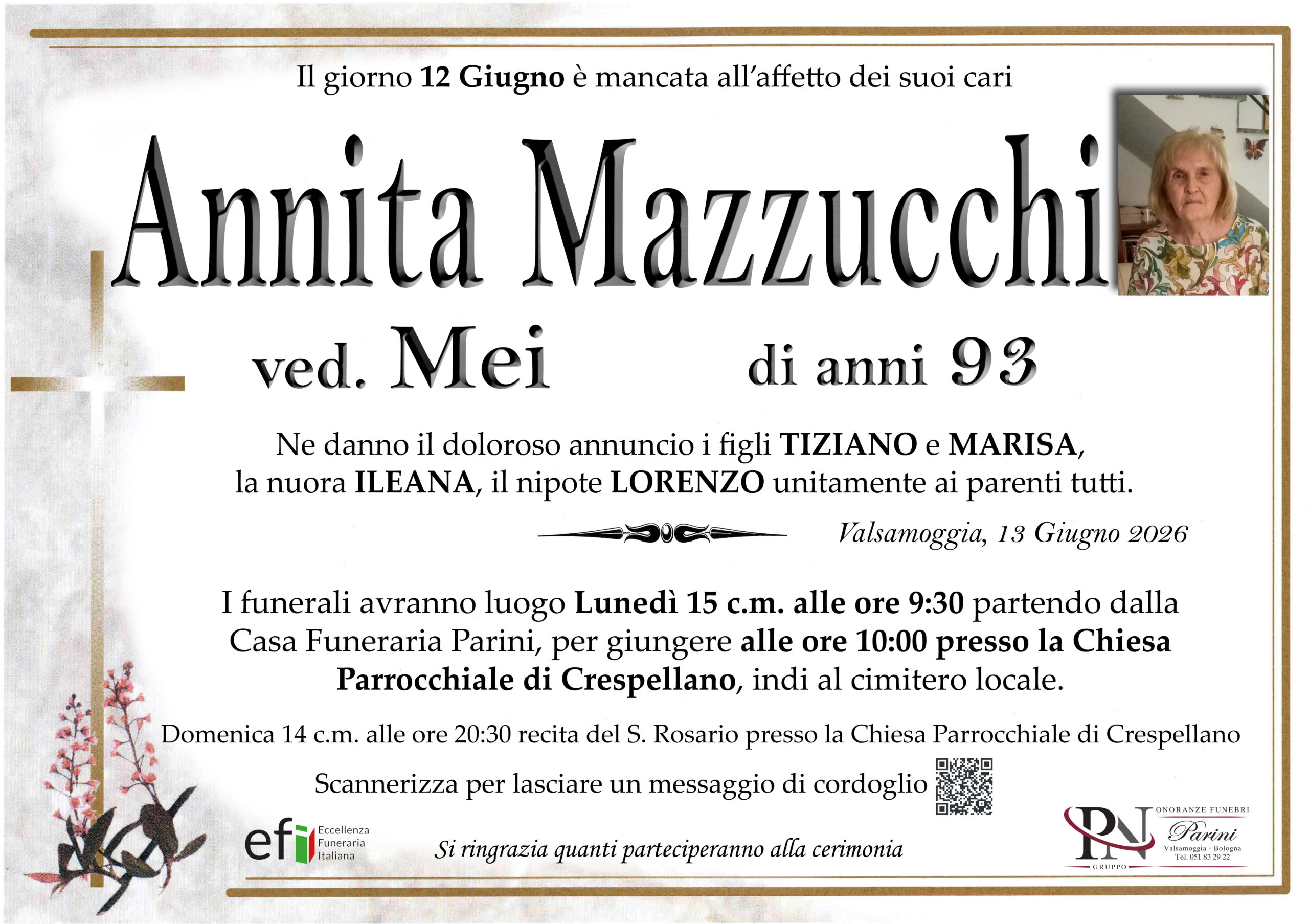 Annita Mazzucchi – necrologio