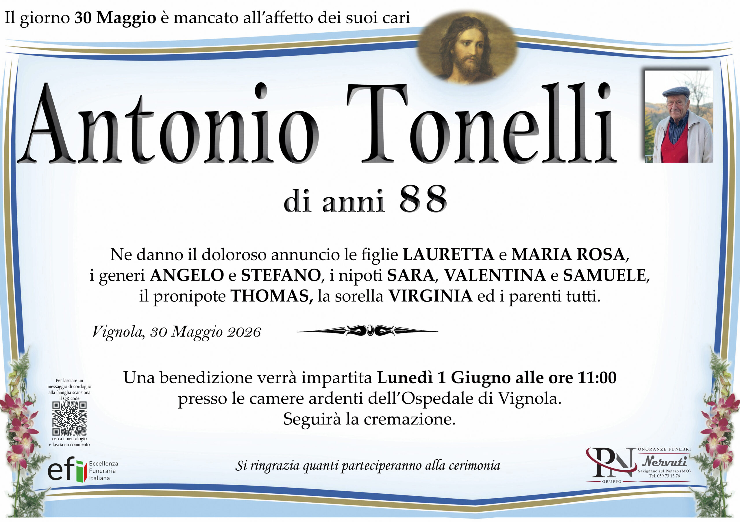 Antonio Tonelli – necrologio
