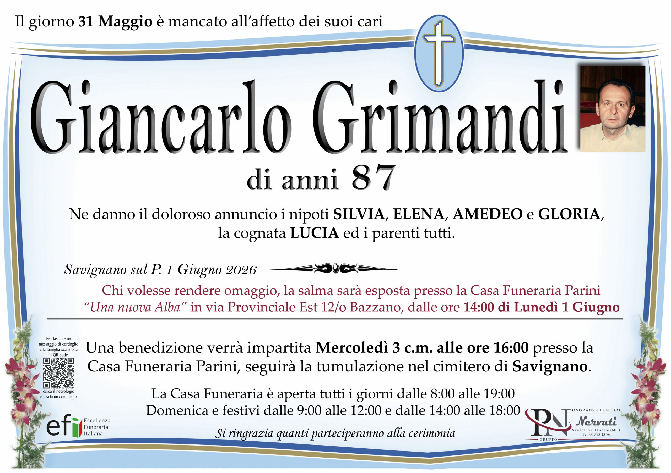 Giancarlo Grimandi – necrologio