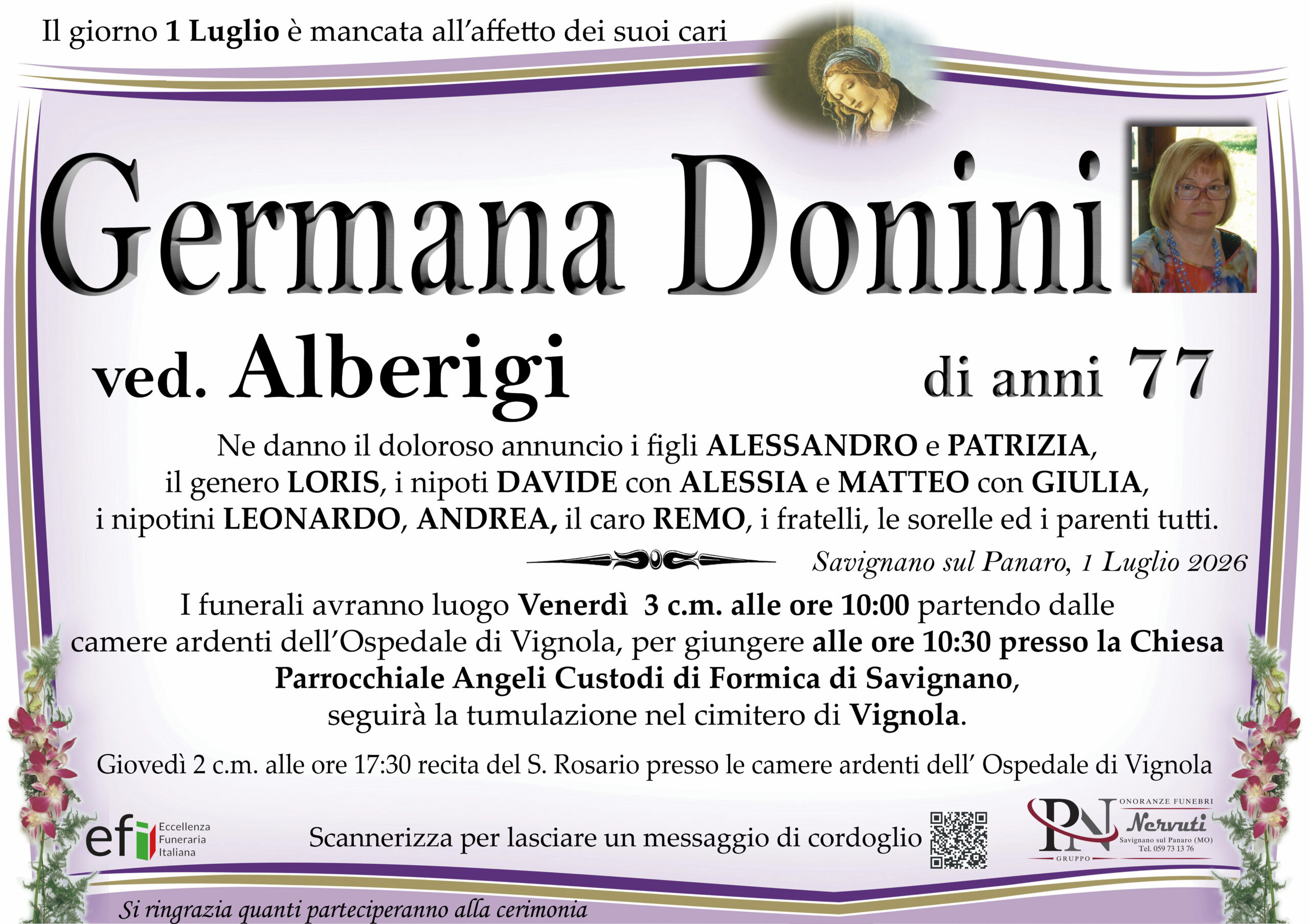 Germana Donini – necrologio