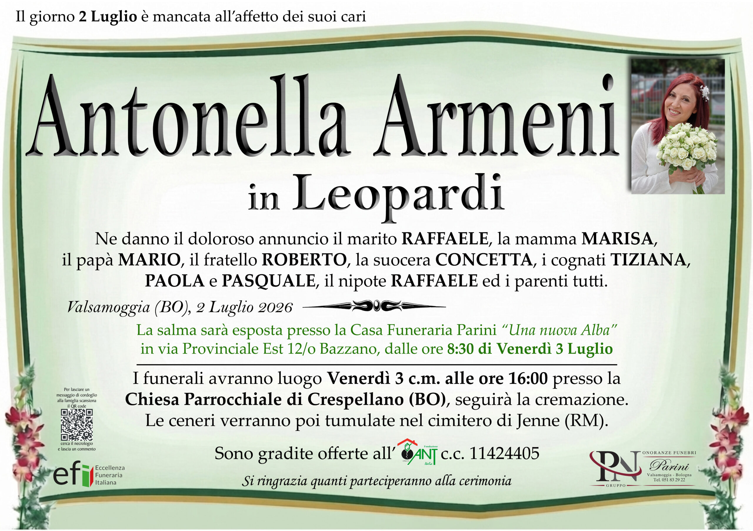 Antonella Armeni – necrologio