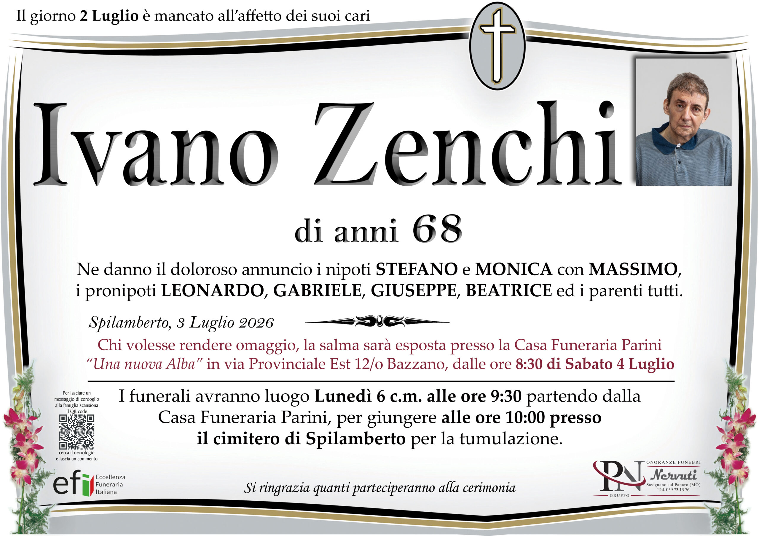 Ivano Zenchi – necrologio