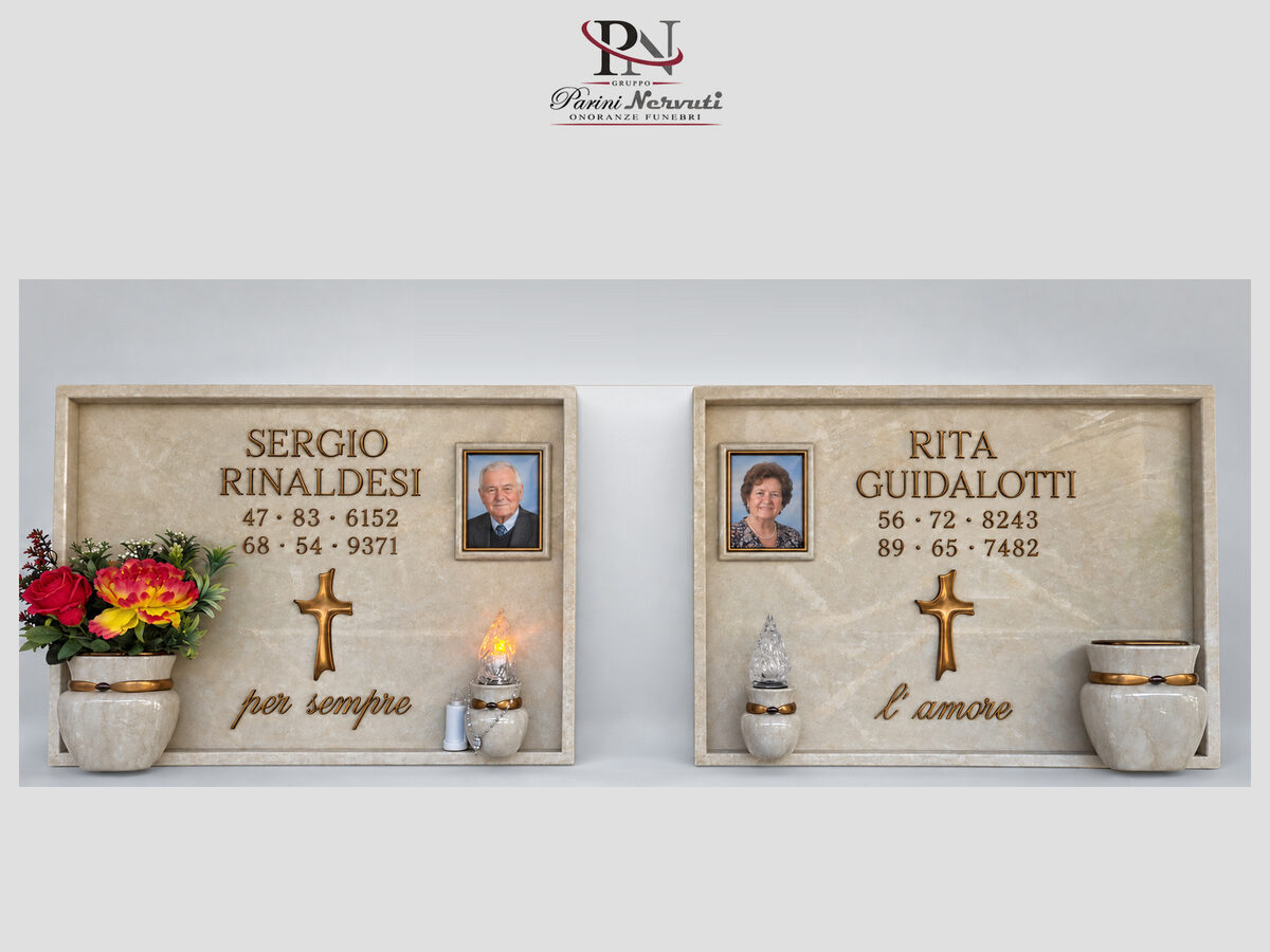 Lapide singola personalizzata in marmo con foto, incisioni e decorazioni, realizzazione 3 di 25