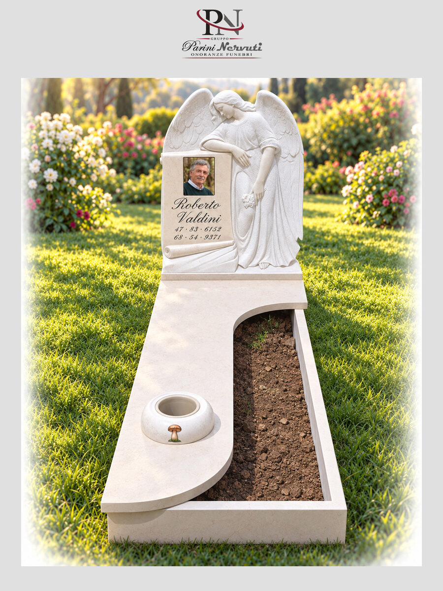Tomba da terra in marmo o granito con monumento personalizzato, realizzazione 9 di 18